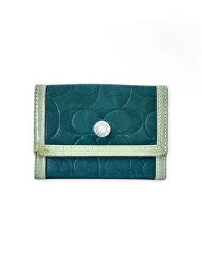 Coach Embossed C Leather Flap Card Case
